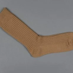 ROTOTO Organic Cotton Daily 3 Pack Ribbed Crew Socks Ecru/Brown 22 ROTOTO Organic Cotton Daily 3 Pack Ribbed Crew Socks Ecru/Brown