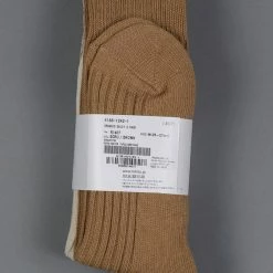 ROTOTO Organic Cotton Daily 3 Pack Ribbed Crew Socks Ecru/Brown 17 ROTOTO Organic Cotton Daily 3 Pack Ribbed Crew Socks Ecru/Brown