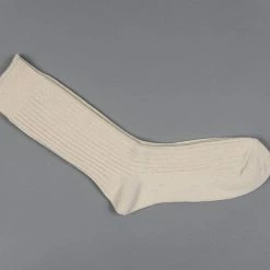 ROTOTO Organic Cotton Daily 3 Pack Ribbed Crew Socks Ecru/Brown 27 ROTOTO Organic Cotton Daily 3 Pack Ribbed Crew Socks Ecru/Brown