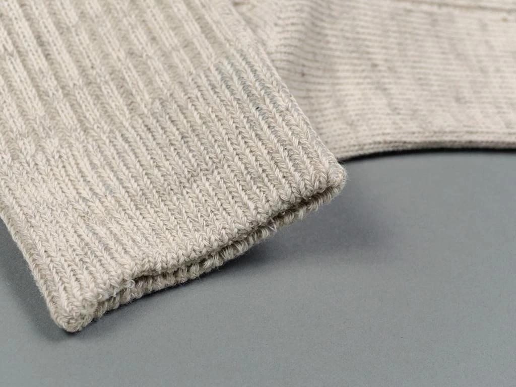 ROTOTO Organic Cotton Daily 3 Pack Ribbed Crew Socks Ecru/Grey 12 ROTOTO Organic Cotton Daily 3 Pack Ribbed Crew Socks Ecru/Grey