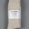 ROTOTO Organic Cotton Daily 3 Pack Ribbed Crew Socks Ecru/Grey