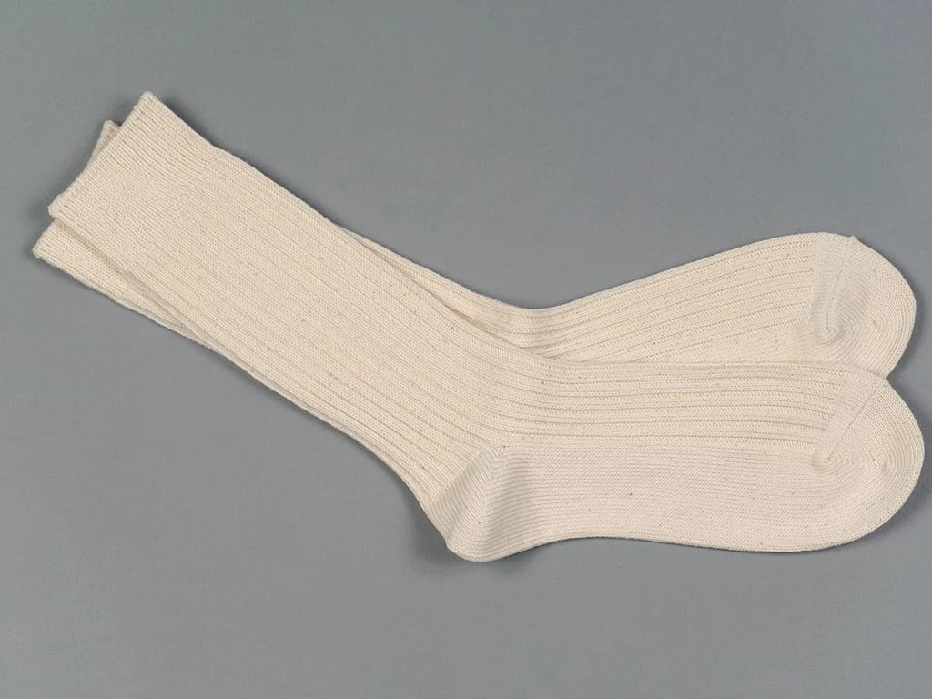 ROTOTO Organic Cotton Daily 3 Pack Ribbed Crew Socks Ecru/Grey 9 ROTOTO Organic Cotton Daily 3 Pack Ribbed Crew Socks Ecru/Grey