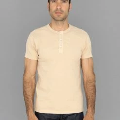 NEW ARRIVALS Samurai Jeans SJST-SC02 Japanese Cotton Henley T-Shirt Kuri