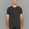 Samurai Jeans SJST-SC02 Japanese Cotton Henley T-Shirt Kuromane NEW ARRIVALS