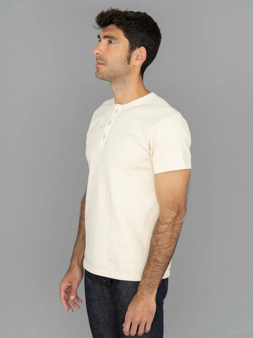 Samurai Jeans SJST-SC02 Japanese Cotton Henley T-Shirt Natural 5 Samurai Jeans SJST-SC02 Japanese Cotton Henley T-Shirt Natural