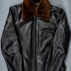 Shangri-La Heritage "Varenne" Fur Collar Black Leather Jacket 50 Shangri-La Heritage