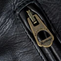 Shangri-La Heritage "Varenne" Fur Collar Black Leather Jacket 66 Shangri-La Heritage