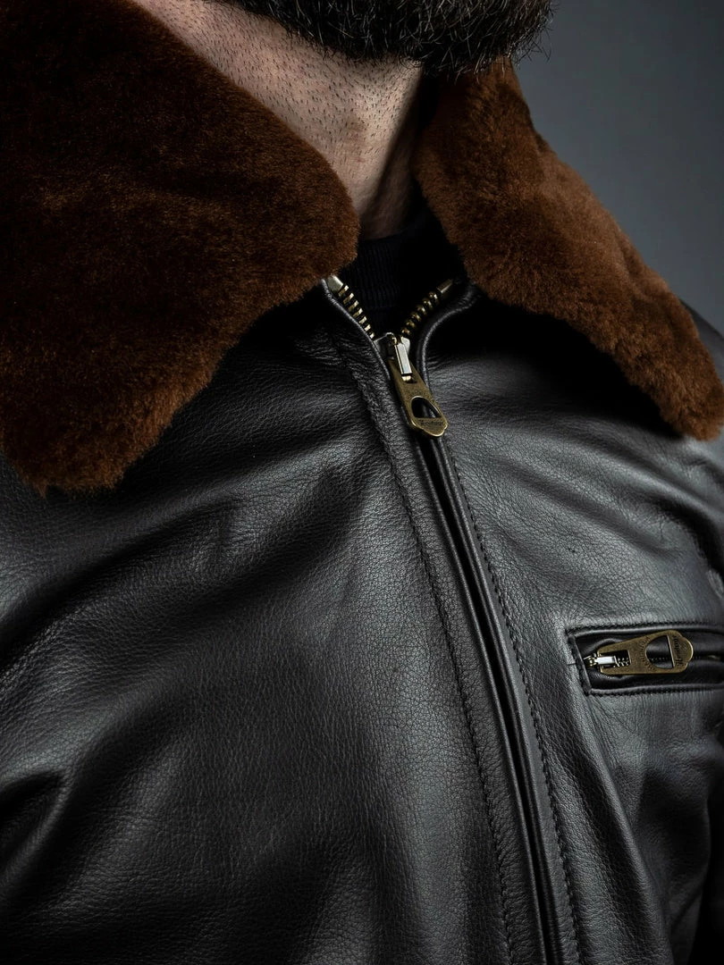 Shangri-La Heritage "Varenne" Fur Collar Black Leather Jacket 9 Shangri-La Heritage "Varenne" Fur Collar Black Leather Jacket