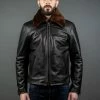Shangri-La Heritage "Varenne" Fur Collar Black Leather Jacket