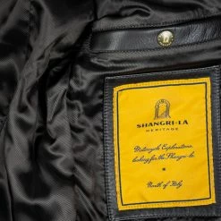 Shangri-La Heritage "Varenne" Fur Collar Black Leather Jacket 60 Shangri-La Heritage