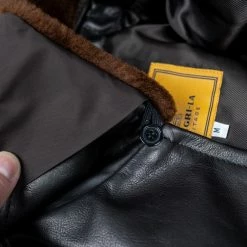 Shangri-La Heritage "Varenne" Fur Collar Black Leather Jacket 55 Shangri-La Heritage