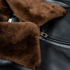 Shangri-La Heritage "Varenne" Fur Collar Black Leather Jacket 52 Shangri-La Heritage