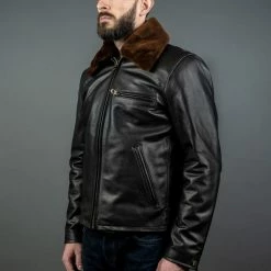 Shangri-La Heritage "Varenne" Fur Collar Black Leather Jacket 41 Shangri-La Heritage