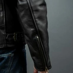 Shangri-La Heritage "Varenne" Fur Collar Black Leather Jacket 48 Shangri-La Heritage