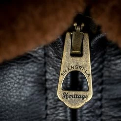 Shangri-La Heritage "Varenne" Fur Collar Black Leather Jacket 57 Shangri-La Heritage