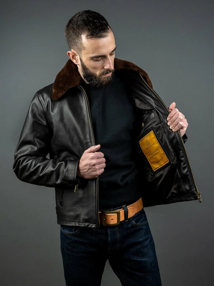Shangri-La Heritage "Varenne" Fur Collar Black Leather Jacket 7 Shangri-La Heritage "Varenne" Fur Collar Black Leather Jacket
