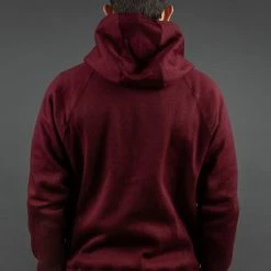 Stevenson Overall Co. Detachable Hooded Athletic Jacket Burgundy
