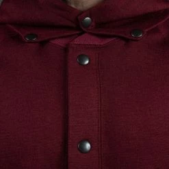 Stevenson Overall Co. Detachable Hooded Athletic Jacket Burgundy