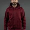 Stevenson Overall Co. Detachable Hooded Athletic Jacket Burgundy