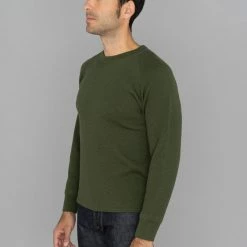 Stevenson Overall Co. Merino Wool Thermal Long Sleeve Shirt Olive NEW ARRIVALS
