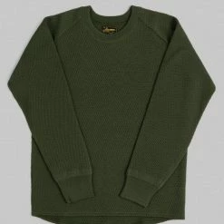 Stevenson Overall Co. Merino Wool Thermal Long Sleeve Shirt Olive NEW ARRIVALS