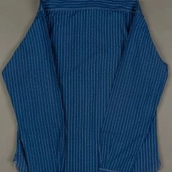 STUDIO D´ARTISAN Studio D'Artisan Indigo Wabash Band Collar Shirt 31 STUDIO D´ARTISAN Studio D'Artisan Indigo Wabash Band Collar Shirt