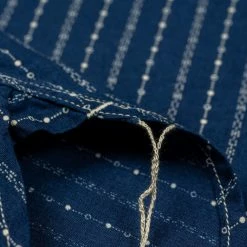 STUDIO D´ARTISAN Studio D'Artisan Indigo Wabash Band Collar Shirt 42 STUDIO D´ARTISAN Studio D'Artisan Indigo Wabash Band Collar Shirt