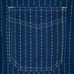 STUDIO D´ARTISAN Studio D'Artisan Indigo Wabash Band Collar Shirt 44 STUDIO D´ARTISAN Studio D'Artisan Indigo Wabash Band Collar Shirt