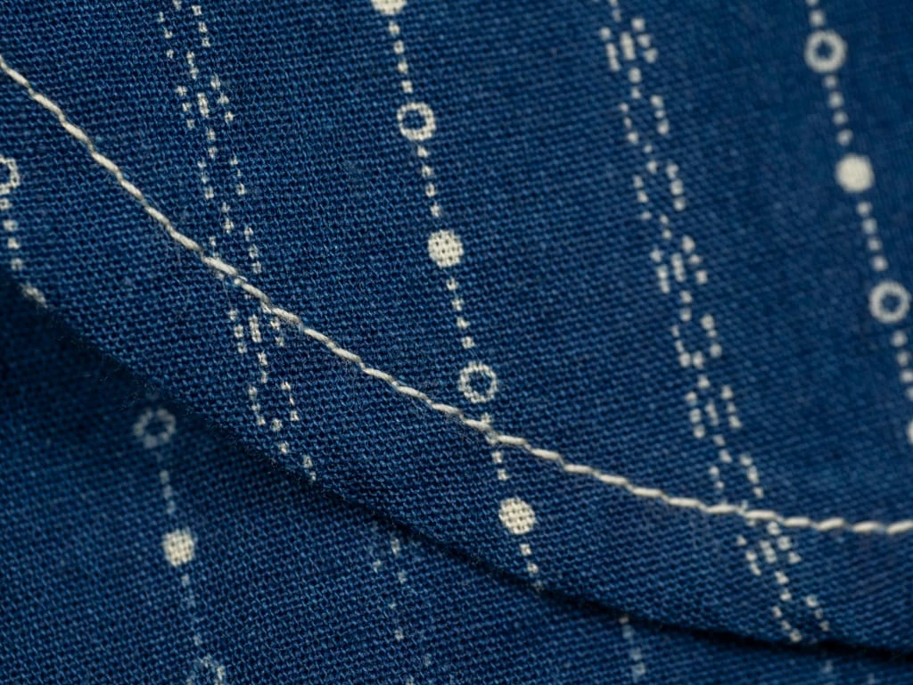 STUDIO D´ARTISAN Studio D'Artisan Indigo Wabash Band Collar Shirt 24 STUDIO D´ARTISAN Studio D'Artisan Indigo Wabash Band Collar Shirt