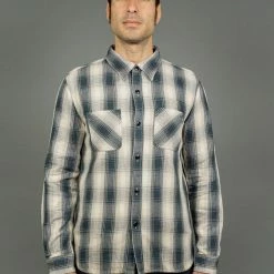 The Flat Head Ombré Flannel Shirt Ivory