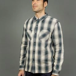 The Flat Head Ombré Flannel Shirt Ivory