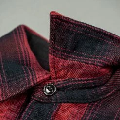 The Flat Head Ombré Flannel Shirt Red
