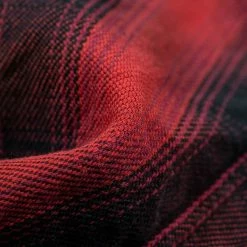 The Flat Head Ombré Flannel Shirt Red