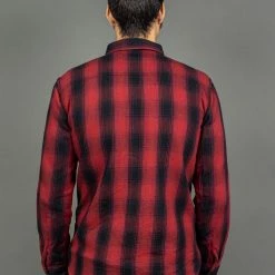 The Flat Head Ombré Flannel Shirt Red