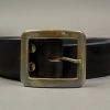 The Strike Gold Leather Belt Black