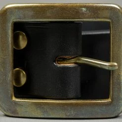 The Strike Gold Leather Belt Black