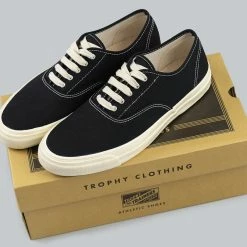 NEW ARRIVALS Trophy Clothing Mill Boat Shoes Black X Cream
