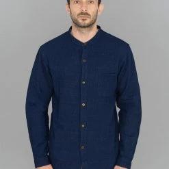 UES Indigo Band Collar Shirt