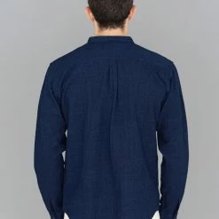 UES Indigo Band Collar Shirt 24 UES Indigo Band Collar Shirt