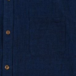 UES Indigo Band Collar Shirt 31 UES Indigo Band Collar Shirt