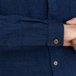 UES Indigo Band Collar Shirt 27 UES Indigo Band Collar Shirt