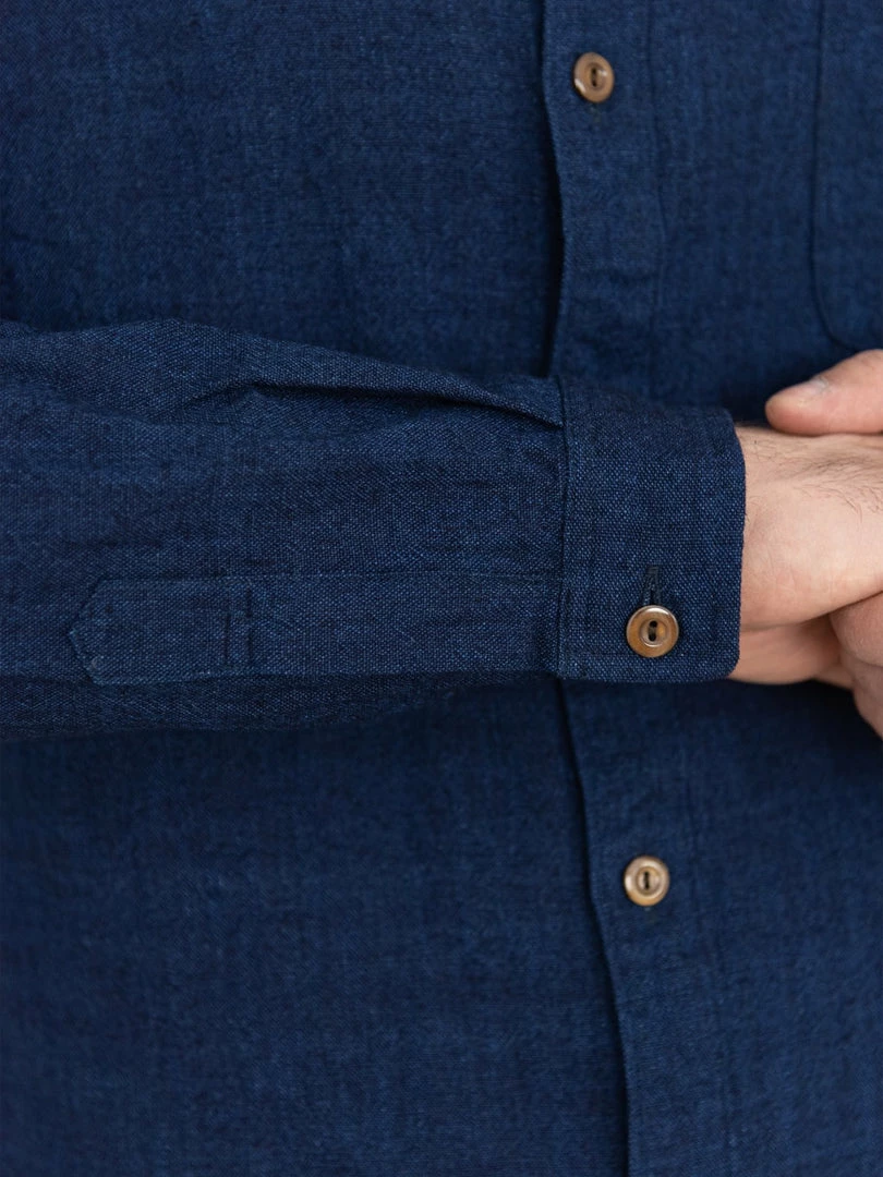 UES Indigo Band Collar Shirt 8 UES Indigo Band Collar Shirt