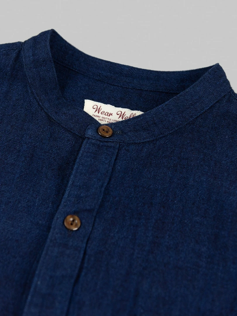 UES Indigo Band Collar Shirt 11 UES Indigo Band Collar Shirt