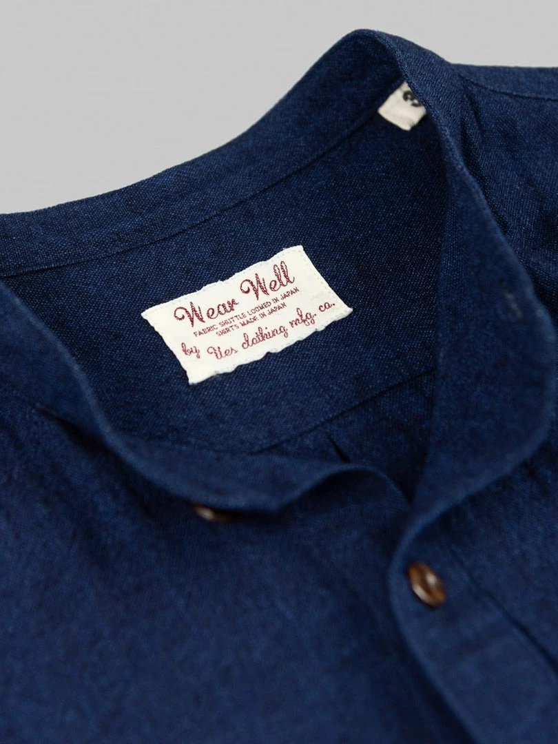 UES Indigo Band Collar Shirt 15 UES Indigo Band Collar Shirt