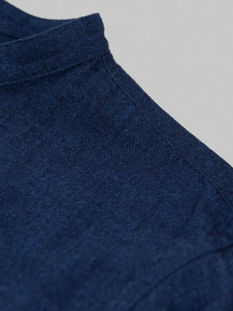 UES Indigo Band Collar Shirt 21 UES Indigo Band Collar Shirt