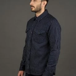 UES Indigo Stripe Heavy Flannel Shirt