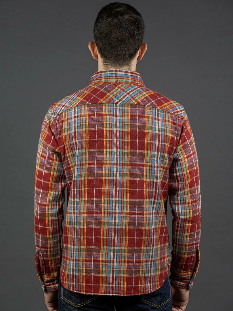 UES Heavy Flannel Shirt Red/Orange 4 UES Heavy Flannel Shirt Red/Orange
