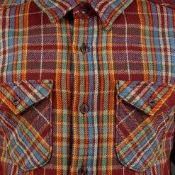 UES Heavy Flannel Shirt Red/Orange 32 UES Heavy Flannel Shirt Red/Orange