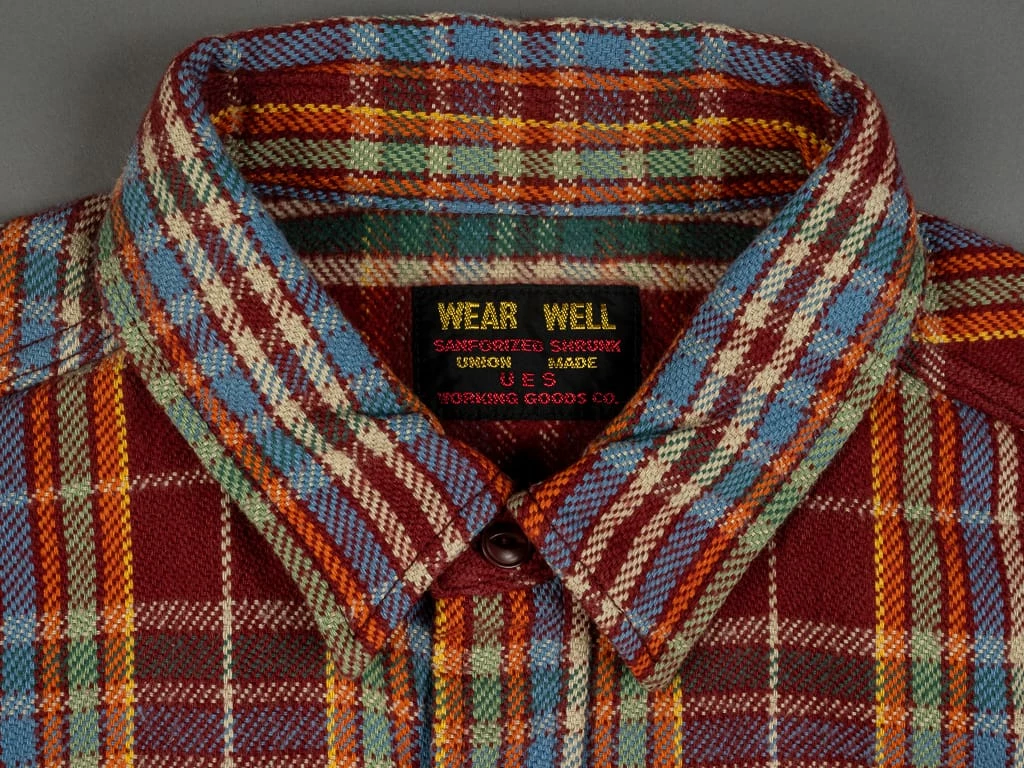 UES Heavy Flannel Shirt Red/Orange 12 UES Heavy Flannel Shirt Red/Orange