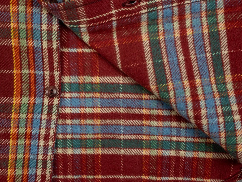 UES Heavy Flannel Shirt Red/Orange 17 UES Heavy Flannel Shirt Red/Orange